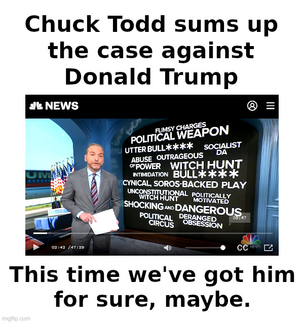 Chuck Todd Sums Up The Case Against Donald Trump | image tagged in chuck todd,meet the press,fake news,political,prosecution,donald trump | made w/ Imgflip meme maker