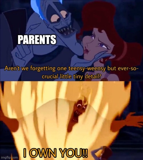 Hades I own you | PARENTS | image tagged in hades i own you | made w/ Imgflip meme maker