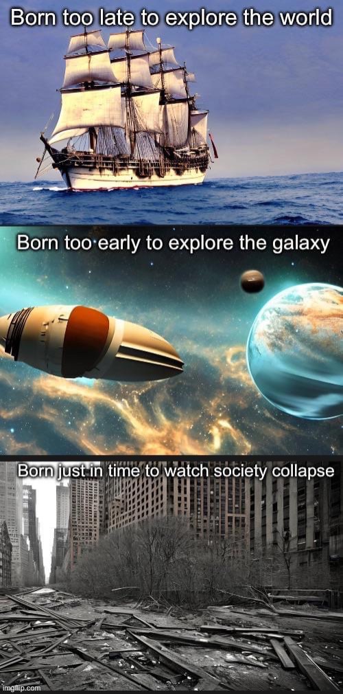 Born under a bad moon | image tagged in burn too late,born too soon,late,soon,society,collapse | made w/ Imgflip meme maker
