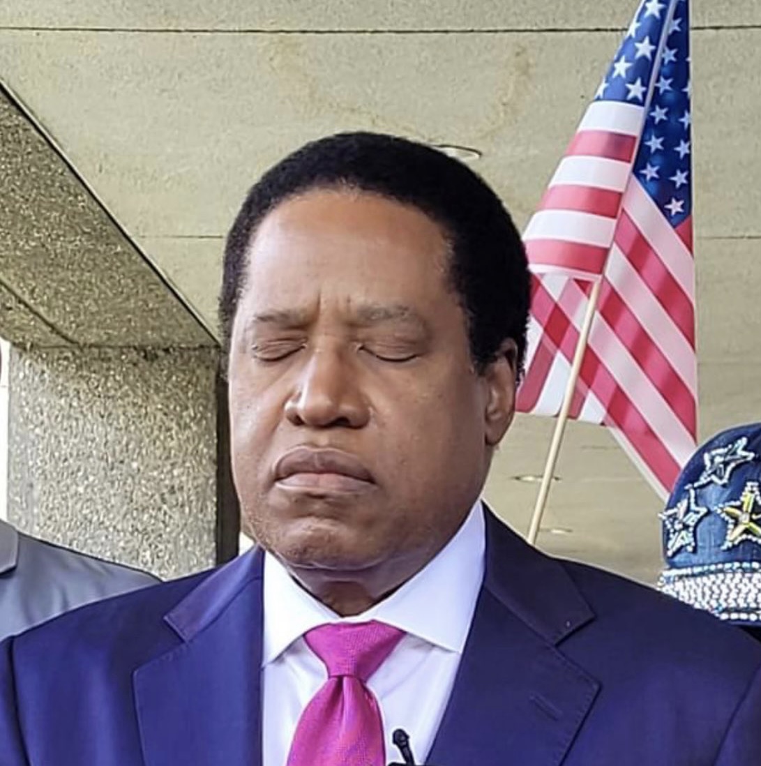 Larry Elder, eyes closed Blank Meme Template