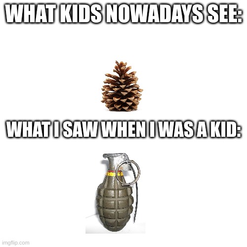 Credit to Iceu for inspiration | WHAT KIDS NOWADAYS SEE:; WHAT I SAW WHEN I WAS A KID: | image tagged in kids,funny,growing up | made w/ Imgflip meme maker
