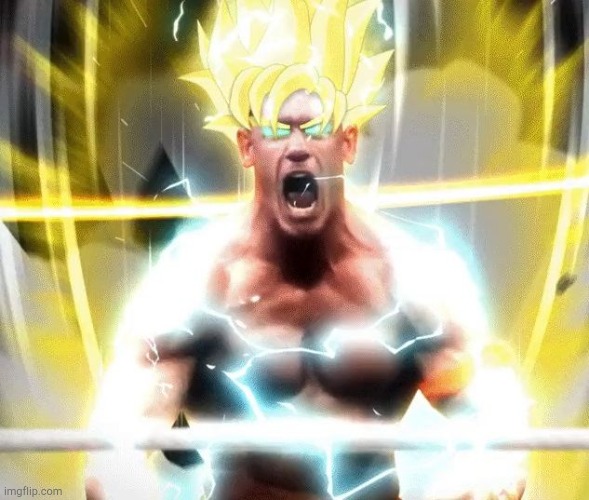 john cena super saiyan | image tagged in john cena super saiyan | made w/ Imgflip meme maker