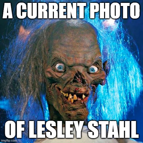 Lesley Stahl reminds me of the Crypt Keeper. LOL | A CURRENT PHOTO; OF LESLEY STAHL | image tagged in cbs,liberals,democrat,idiot,crypt keeper | made w/ Imgflip meme maker