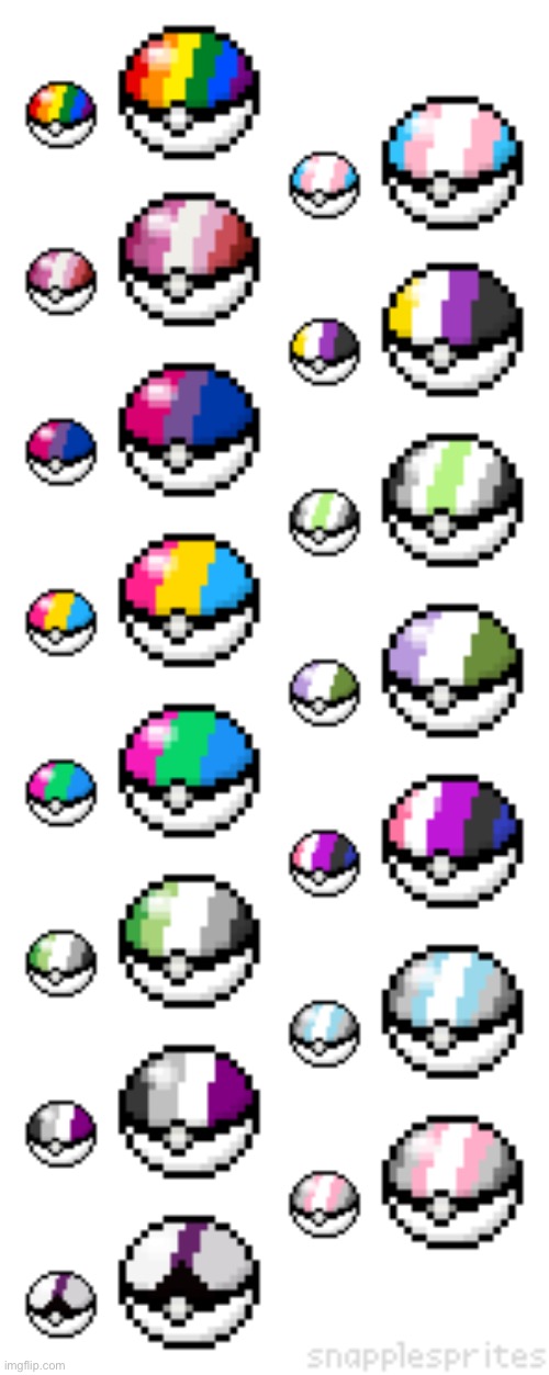 Pride pokéballs | image tagged in pride pok balls | made w/ Imgflip meme maker