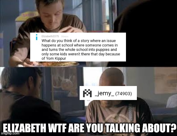 ELIZABETH WTF ARE YOU TALKING ABOUT? | made w/ Imgflip meme maker