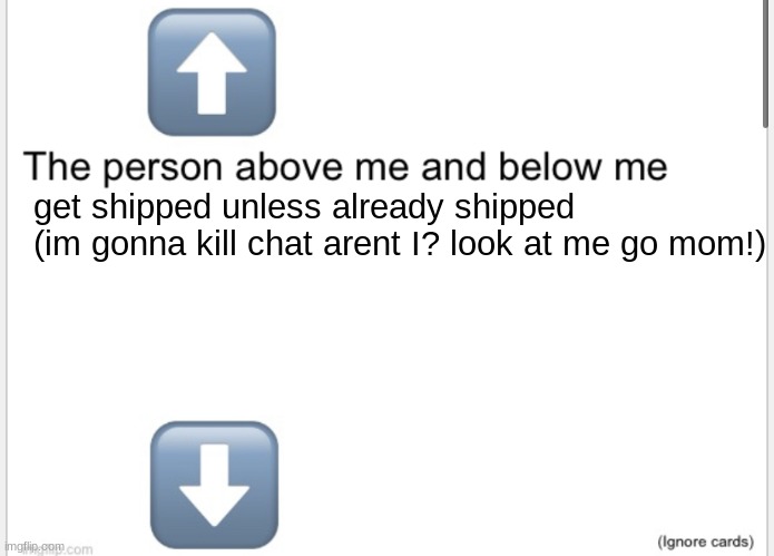 PeppinoSpaghetti x bobatea_ | get shipped unless already shipped 
(im gonna kill chat arent I? look at me go mom!) | image tagged in person above below | made w/ Imgflip meme maker