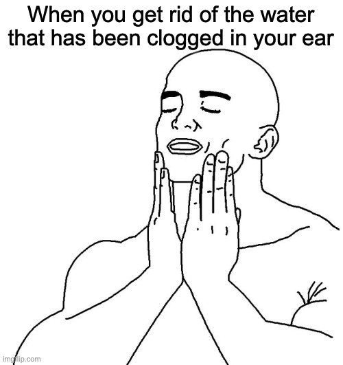 satisfaction | When you get rid of the water that has been clogged in your ear | image tagged in satisfaction | made w/ Imgflip meme maker