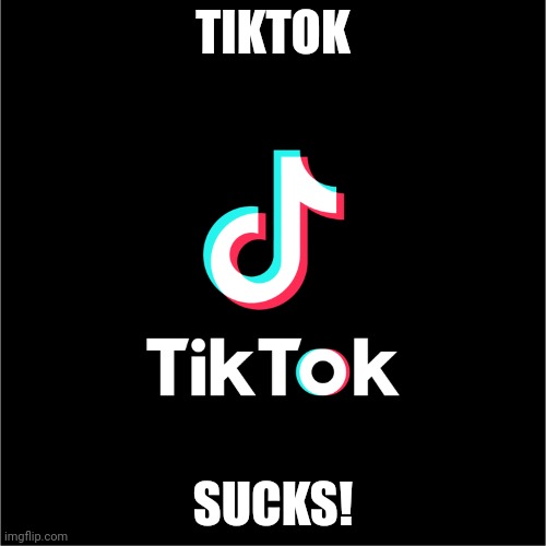 tiktok logo | TIKTOK SUCKS! | image tagged in tiktok logo | made w/ Imgflip meme maker