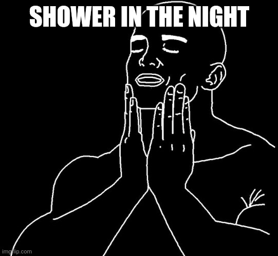 Satisfaction | SHOWER IN THE NIGHT | image tagged in satisfaction | made w/ Imgflip meme maker