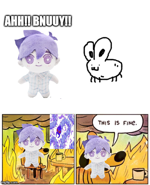 AHH!! BNUUY!! | image tagged in memes,this is fine | made w/ Imgflip meme maker