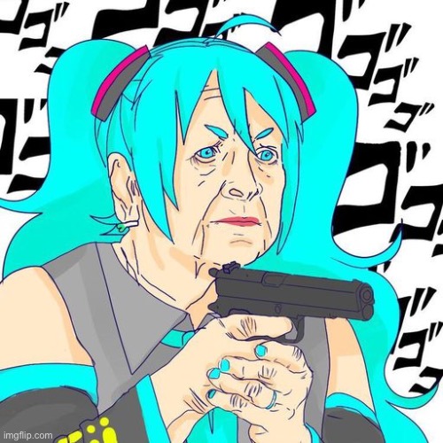 cursed miku gun | image tagged in cursed miku gun | made w/ Imgflip meme maker