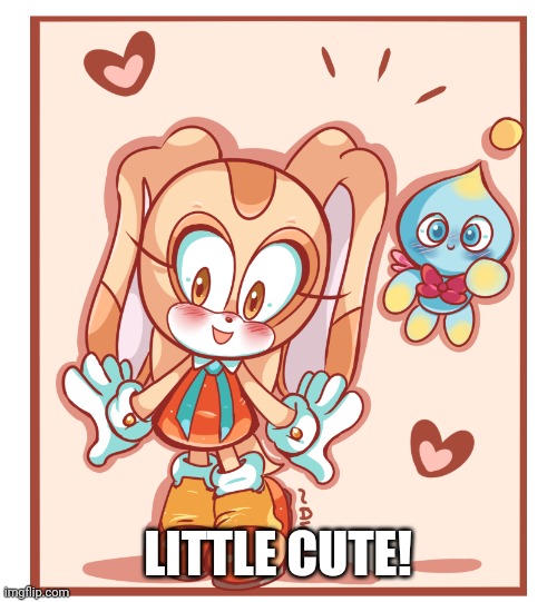 Cream the Rabbit & Cheese | LITTLE CUTE! | image tagged in cream the rabbit cheese,sonic the hedgehog,sega,deviantart,piink-rose | made w/ Imgflip meme maker