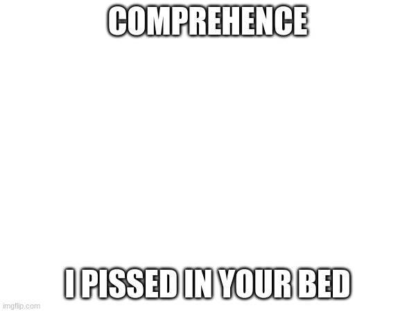 COMPREHENCE I PISSED IN YOUR BED | made w/ Imgflip meme maker