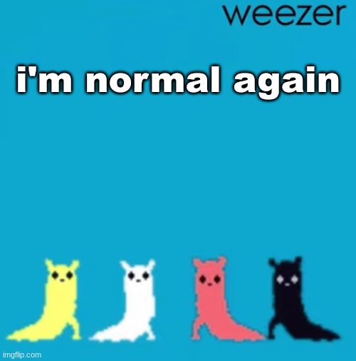 weezer | i'm normal again | image tagged in weezer | made w/ Imgflip meme maker