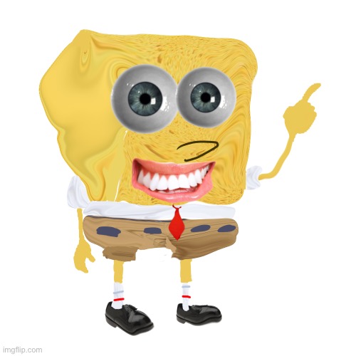 I spent way too much time making this | image tagged in cursed image,spongebob | made w/ Imgflip meme maker