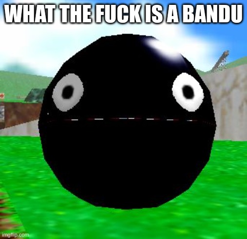 Chain chomp | WHAT THE FUCK IS A BANDU | image tagged in chain chomp | made w/ Imgflip meme maker