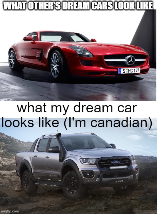 WHAT OTHER'S DREAM CARS LOOK LIKE; what my dream car looks like (I'm canadian) | image tagged in cars | made w/ Imgflip meme maker