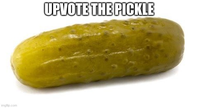 btw this is just an experiment to see how many comments i will get about upvote beg lol | UPVOTE THE PICKLE | image tagged in pickle,upvote begging,lol,test,yes | made w/ Imgflip meme maker