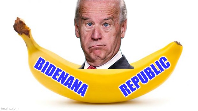 Bi-Bi-Bi Bid-nana Joe! Bi-Bi-Bi Bid-nana Joe! | REPUBLIC; BIDENANA | image tagged in banana,joe biden,da bragg,donald trump,george soros,minions | made w/ Imgflip meme maker
