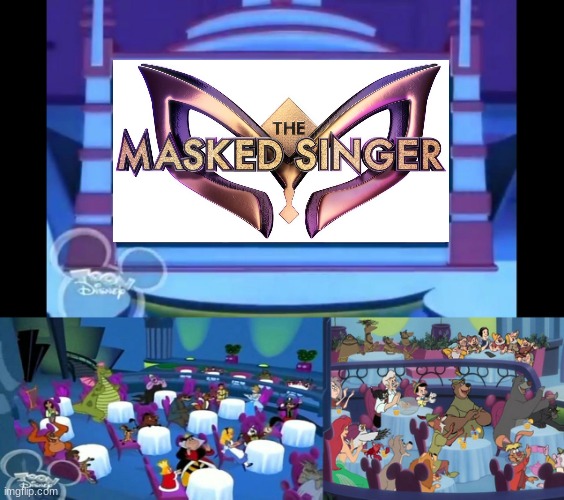 house of mouse guest watching the masked singer | image tagged in house of mouse guest watching blank meme,the masked singer | made w/ Imgflip meme maker