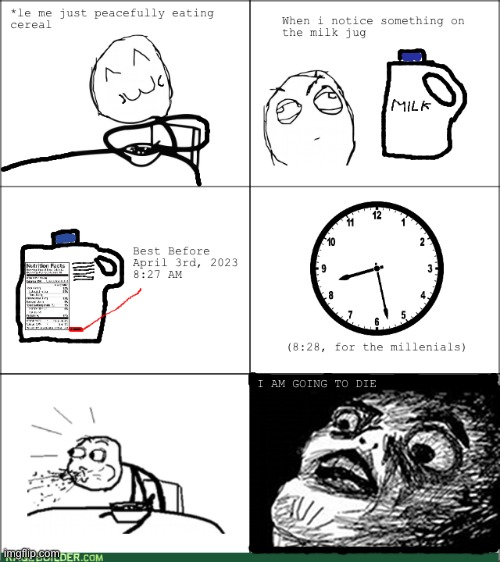 Now THAT'S what I call a cereal killer! | image tagged in rage comics,cereal guy,cereal,milk | made w/ Imgflip meme maker