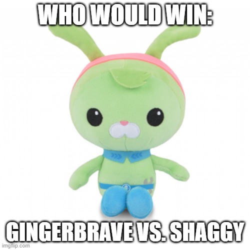 da gorl | WHO WOULD WIN:; GINGERBRAVE VS. SHAGGY | image tagged in da gorl | made w/ Imgflip meme maker