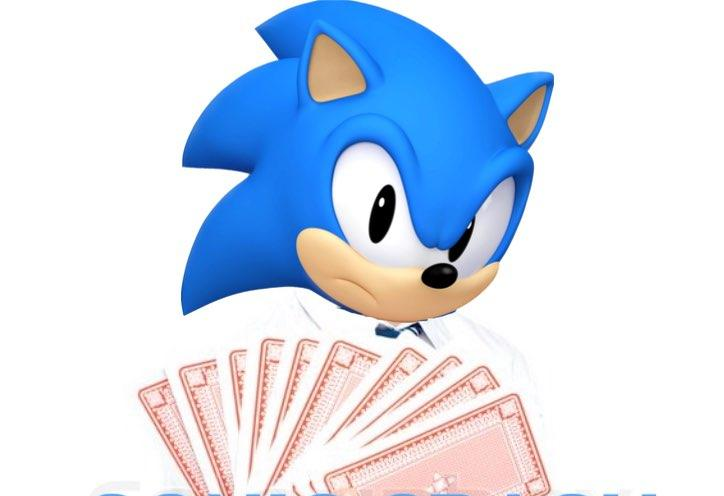 Sonic with cards Blank Meme Template