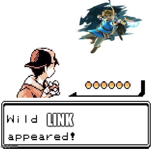 Link meme | LINK | image tagged in blank wild pokemon appears | made w/ Imgflip meme maker