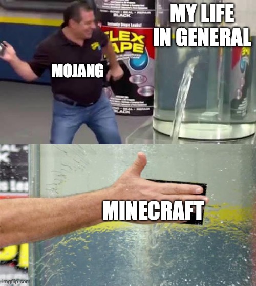 Flex Tape | MY LIFE IN GENERAL; MOJANG; MINECRAFT | image tagged in flex tape,minecraft | made w/ Imgflip meme maker