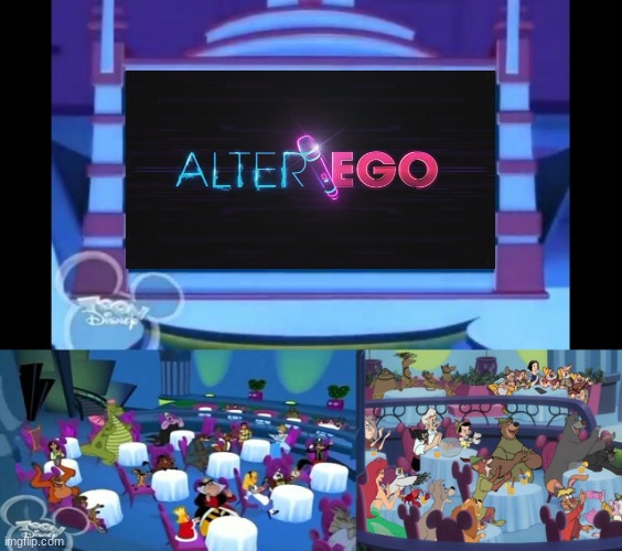 house of mouse guest watching alter ego | image tagged in house of mouse guest watching blank meme,disney,memes,fox,alter ego | made w/ Imgflip meme maker