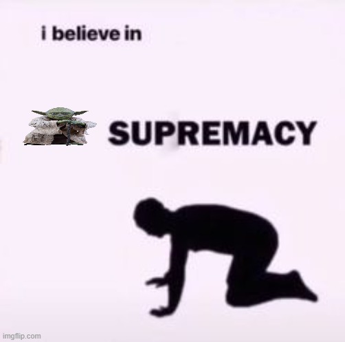 yoda is love, yoda is life. | image tagged in i believe in supremacy | made w/ Imgflip meme maker