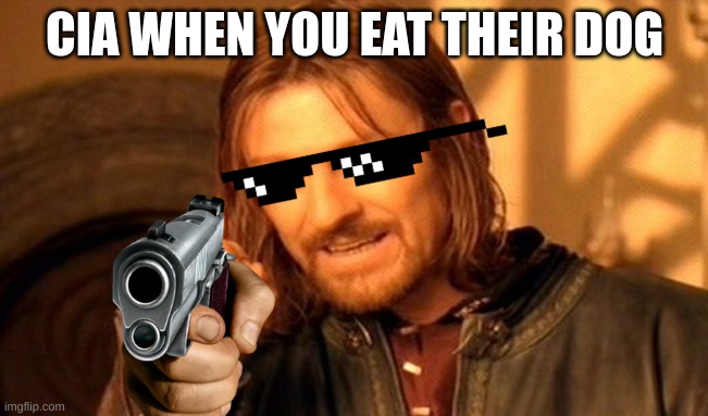 read now! | CIA WHEN YOU EAT THEIR DOG | image tagged in memes,one does not simply | made w/ Imgflip meme maker