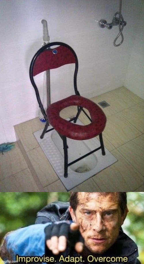 The seat | image tagged in improvise adapt overcome,bathroom,seat,chair,you had one job,memes | made w/ Imgflip meme maker
