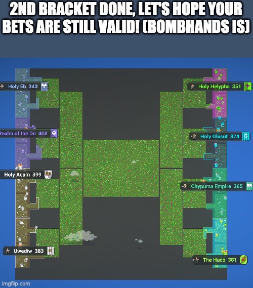 2ND BRACKET DONE, LET'S HOPE YOUR BETS ARE STILL VALID! (BOMBHANDS IS) | made w/ Imgflip meme maker