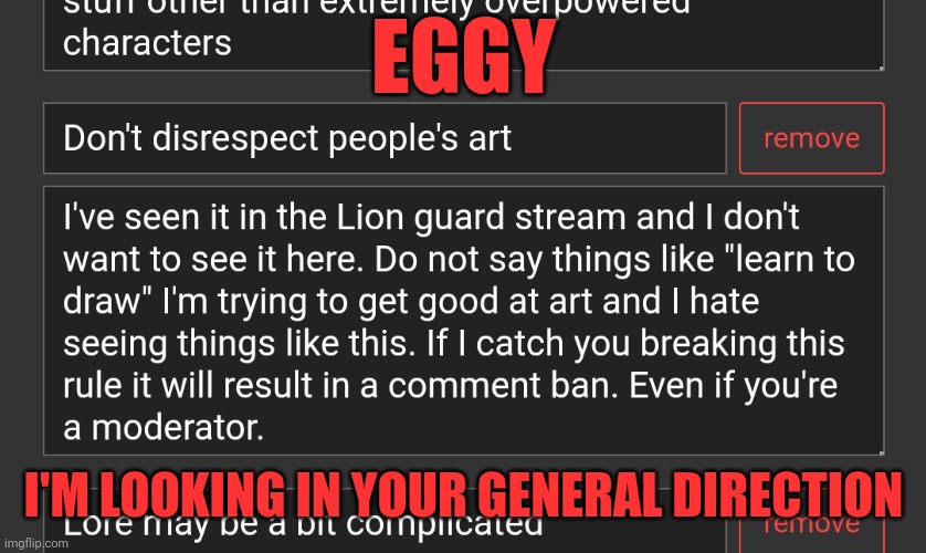 EGGY; I'M LOOKING IN YOUR GENERAL DIRECTION | made w/ Imgflip meme maker