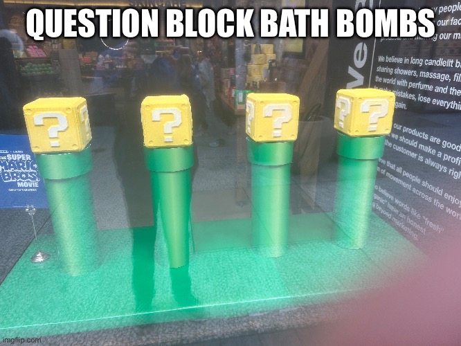 QUESTION BLOCK BATH BOMBS | made w/ Imgflip meme maker