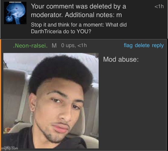 Foxy_501 is too chicken to answer my question ☠️ | image tagged in mod abuse | made w/ Imgflip meme maker
