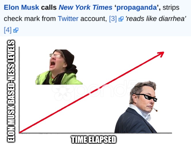 I'd say it's more exponential but still | ELON MUSK BASED-NESS LEVELS; TIME ELAPSED | image tagged in upwards line graph,elon musk,based,propaganda,liberal trigger,liberal logic | made w/ Imgflip meme maker
