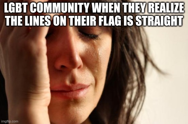 hate me | LGBT COMMUNITY WHEN THEY REALIZE THE LINES ON THEIR FLAG IS STRAIGHT | image tagged in memes,first world problems | made w/ Imgflip meme maker