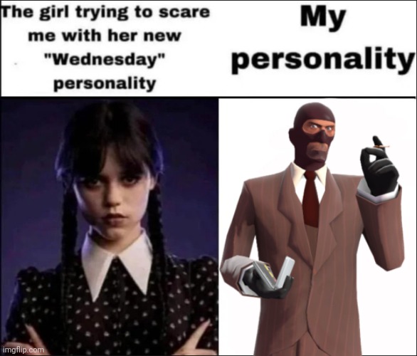 spy gaming | image tagged in the girl trying to scare me with her new wednesday personality | made w/ Imgflip meme maker