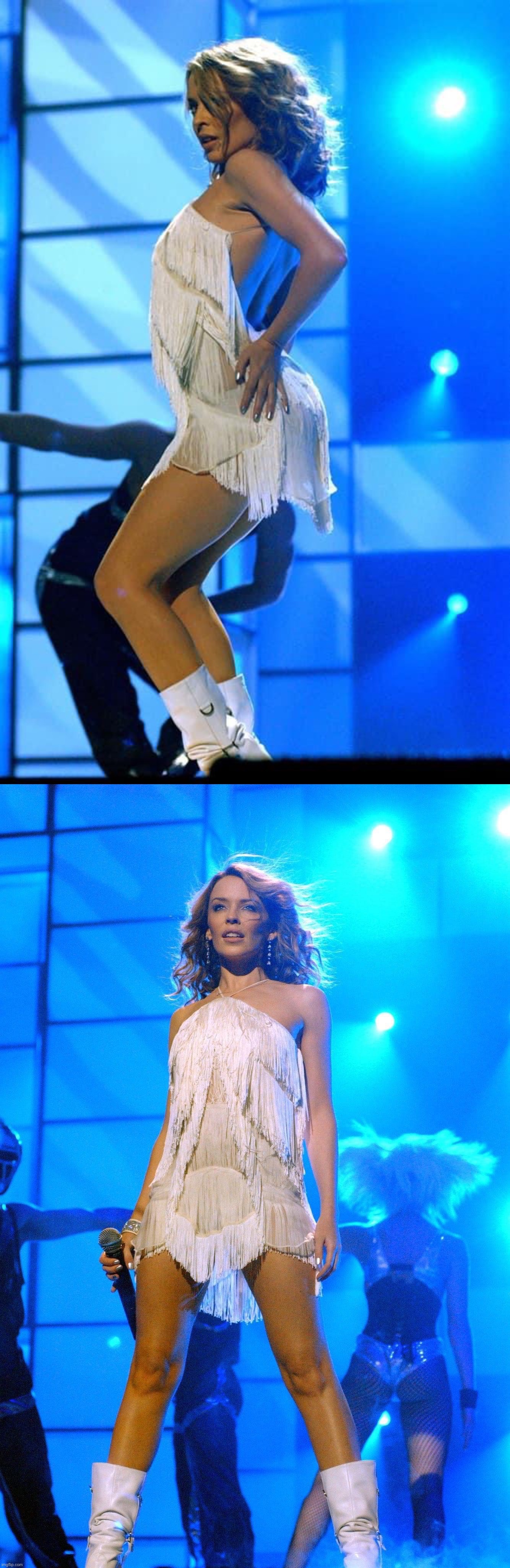 image tagged in kylie minogue performance | made w/ Imgflip meme maker
