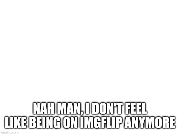 My confidence shattered... | NAH MAN, I DON'T FEEL LIKE BEING ON IMGFLIP ANYMORE | made w/ Imgflip meme maker
