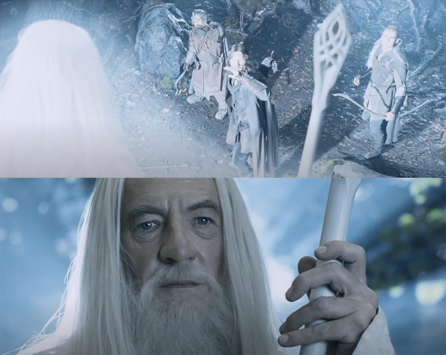 High Quality Gandalf returning as Gandalf the White Blank Meme Template
