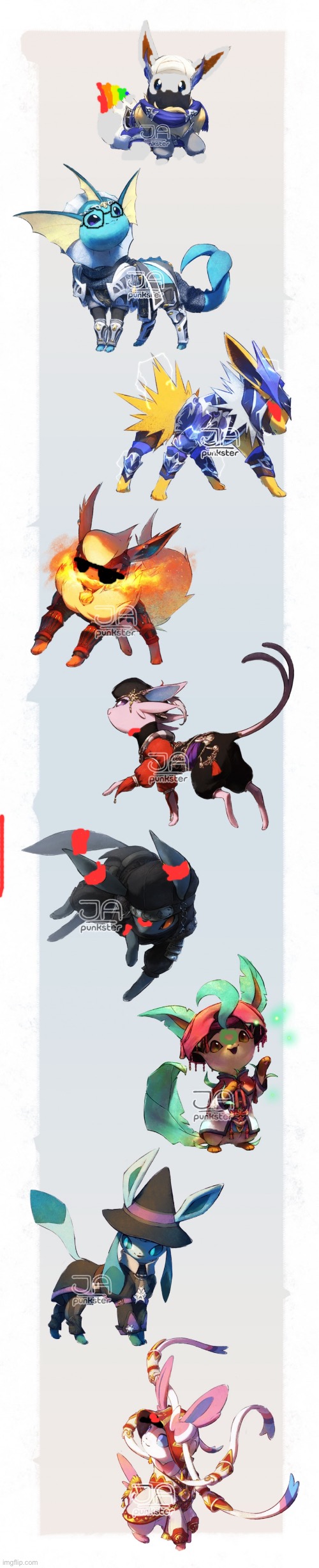 I couldn’t really draw sylc because it needs lots of work to do | image tagged in eeveelution/ffxi crossover | made w/ Imgflip meme maker