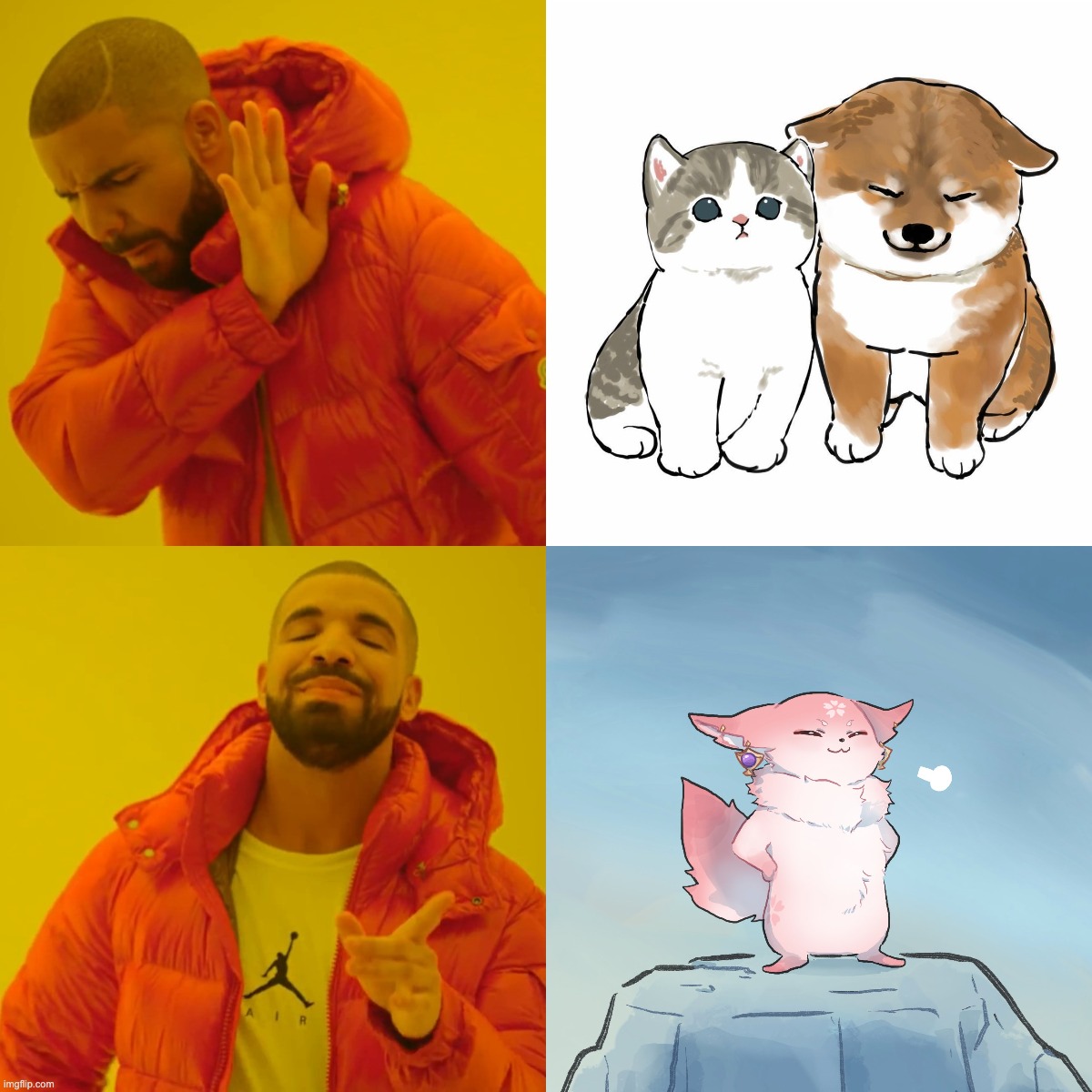 my favorite pet :) | image tagged in memes,drake hotline bling | made w/ Imgflip meme maker