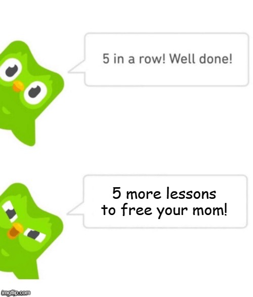 5 more... | 5 more lessons to free your mom! | image tagged in duo gets mad | made w/ Imgflip meme maker