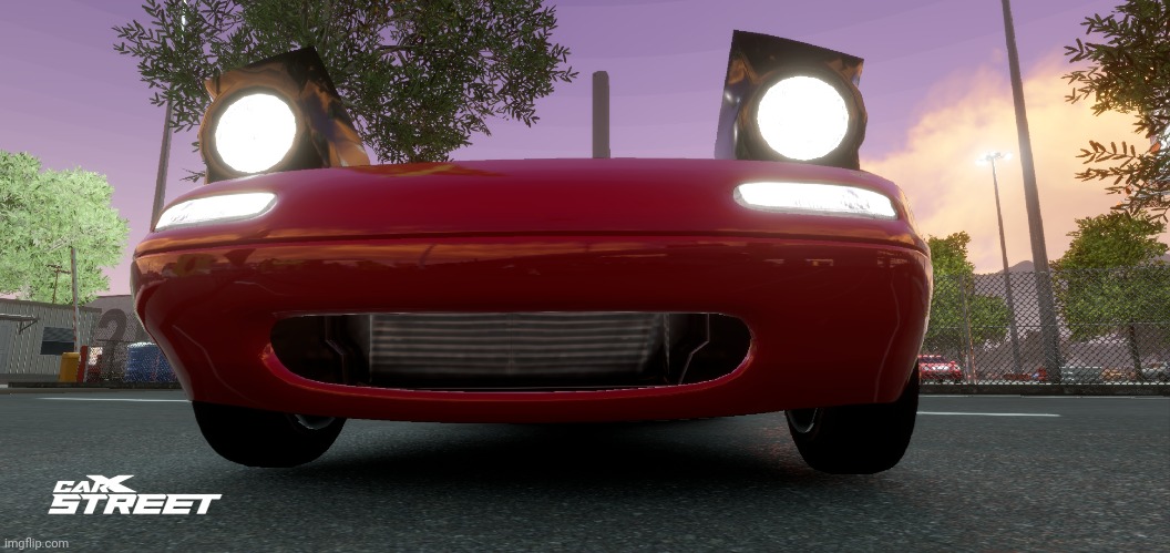 NAH THE SCREENSHOT I TOOK OF MY MIATA MAKES IT LOOK LIKE ITS CONCERNED | image tagged in miata,carx street | made w/ Imgflip meme maker
