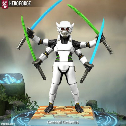 My attempt at making General Grievous in Hero Forge | image tagged in general grievous | made w/ Imgflip meme maker