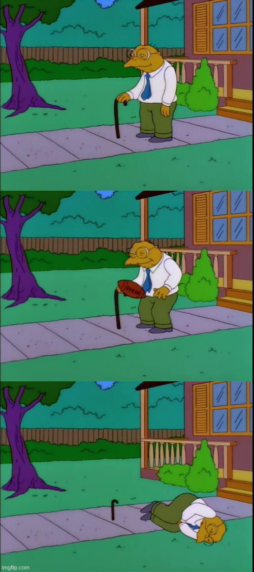 High Quality Hans Moleman Football To Groin Three Panels Blank Meme Template