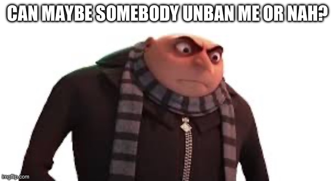 Maybe please? | CAN MAYBE SOMEBODY UNBAN ME OR NAH? | made w/ Imgflip meme maker